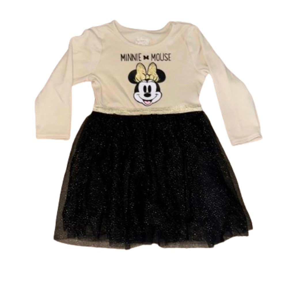 Disney Baby 24 months Minnie Mouse dress with glitter bow and black tulle skirt